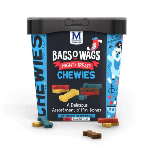 BAGS O’ WAGS CHEWIES MINI BONES - лакомства за куче мини кокалчета микс, 500г -  - Zoolink