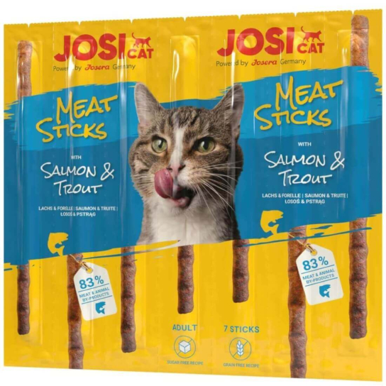 JOSI Cat MEAT STICKS SALMON&TROUT - меки пръчици за котки със Сьомга и Пъстърва, 35 г -  - Zoolink