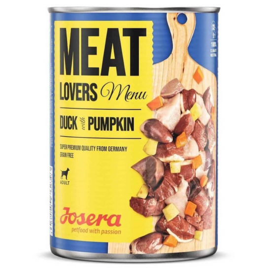 JOSERA DOG MEAT LOVERS MENU - за куче с Патица и Тиква, консерва 400 г -  - Zoolink