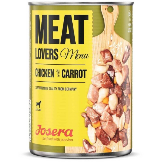 JOSERA DOG MEAT LOVERS MENU - за куче с Пиле и Моркови, консерва 800 г -  - Zoolink