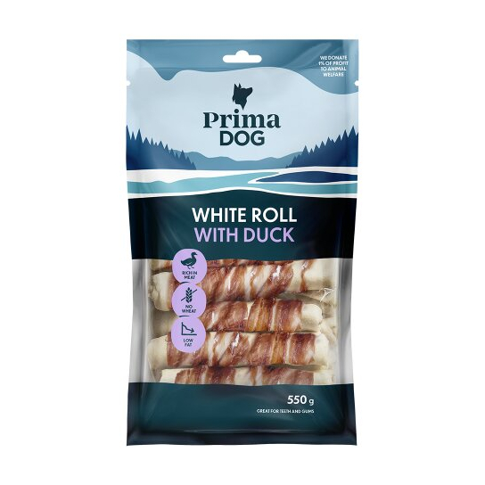 PRIMA DOG WHITE ROLL WITH DUCK - роле солети за куче с Патешко 550 г -  - Zoolink
