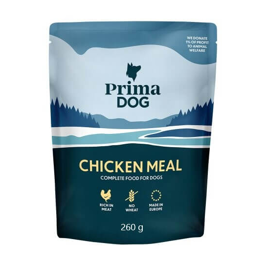 PRIMA DOG CHICKEN MEAL - за кучета с Пилешко месо, пауч 260 г -  - Zoolink