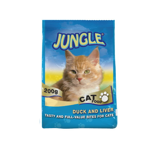 JUNGLE CAT DUCK&LIVER - суха храна за израснали котки с Патица и Черен Дроб, 200 г -  - Zoolink