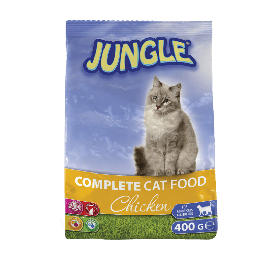 JUNGLE COMPLETE CAT FOOD CHICKEN - суха храна за израснали котки с Пиле, 400 г -  - Zoolink