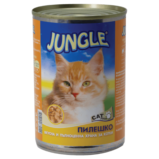 JUNGLE CAT - за израстнали за котки с Пилешко, консерва 410 г -  - Zoolink