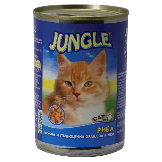 JUNGLE CAT - за израстнали за котки с Риба, консерва 410 г -  - Zoolink