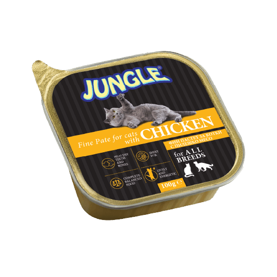 JUNGLE CAT CHICKEN - фин пастет за израстнали котки с Птиче месо, терин 100 г -  - Zoolink