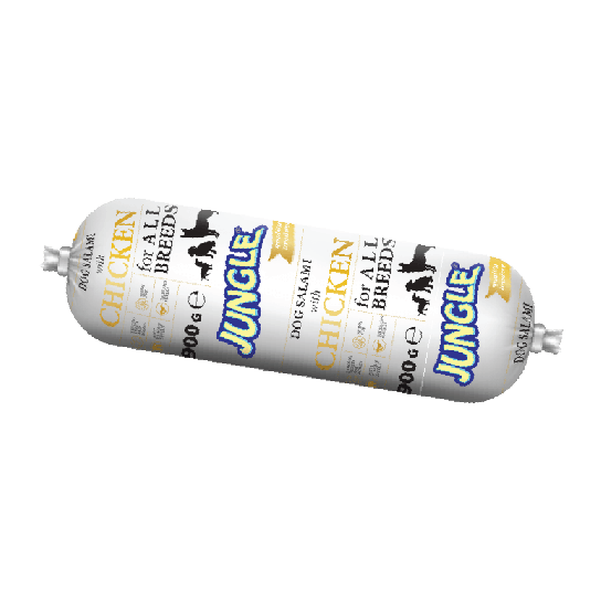 JUNGLE DOG SALAMI WITH CHICKEN - салам за израснали кучета с Пилешко месо, 900 г -  - Zoolink