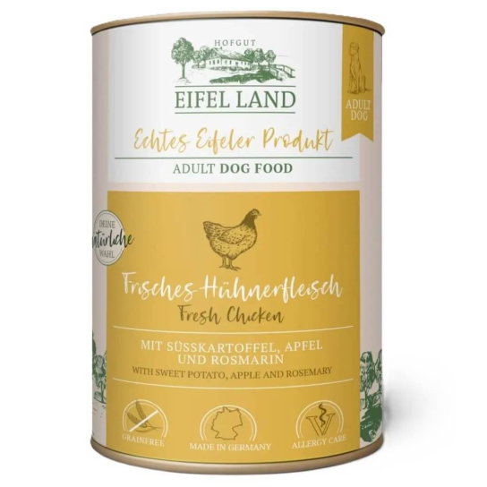 EIFEL LAND ADULT FRESH CHICKEN - за кучета с прясно Пилешко, ябълки, тиквени семки, консерва 400 г - - Zoolink EIFEL LAND ADULT FRESH CHICKEN - за кучета с прясно Пилешко, ябълки, тиквени семки, консерва 400 г - - Zoolink
