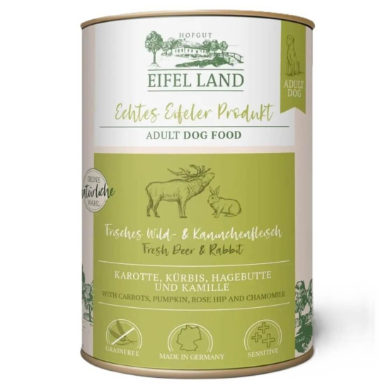 EIFEL LAND ADULT FRESH DEER&RABBIT - за кучета с прясно Елен и Заек, тиква, лайка, консерва 400 г - - Zoolink EIFEL LAND ADULT FRESH DEER&RABBIT - за кучета с прясно Елен и Заек, тиква, лайка, консерва 400 г - - Zoolink