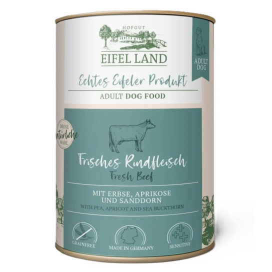 EIFEL LAND ADULT FRESH BEEF - за кучета с прясно Говеждо, кайсии, невен, консерва 800 г - - Zoolink EIFEL LAND ADULT FRESH BEEF - за кучета с прясно Говеждо, кайсии, невен, консерва 800 г - - Zoolink