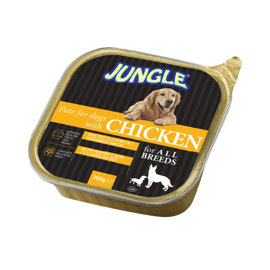 JUNGLE DOG CHIKEN - пастет за израснали кучета с Пилешко месо, терин 300 г -  - Zoolink