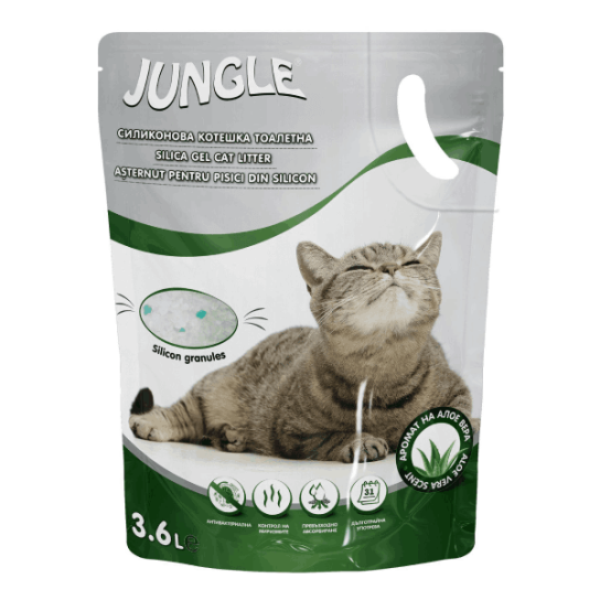 JUNGLE Силиконова котешка тоалетна с аромат на Алое Вера, 3.6 л -  - Zoolink