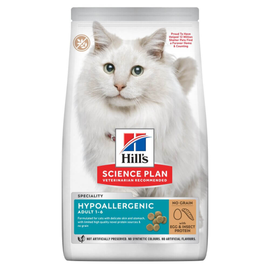 Hill’s SP Feline Adult Hypoallergenic - за котки от 1 до 6г., с Яйчен и насекомен протеин, 7 кг -  - Zoolink