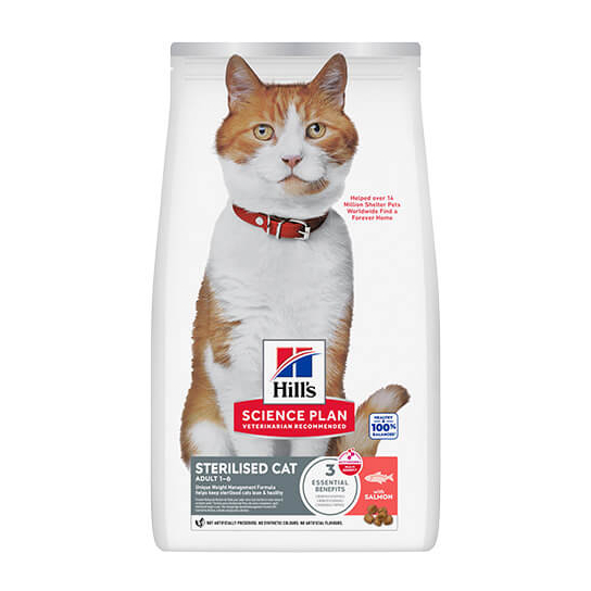 Hill’s SP Feline Adult Sterilized Salmon - за кастрирани котки от 1 до 6г., Сьомга, 10 кг -  - Zoolink