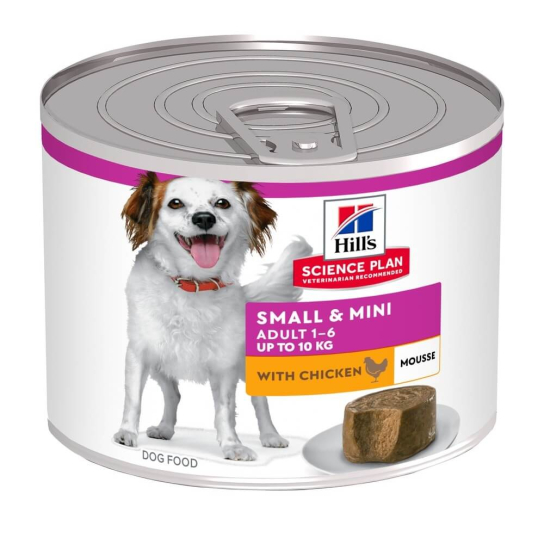 Hill’s SP Canine Adult Mousse Small&Mini - за кучета до 10 кг и от 1 до 6г., Пиле, консерва 200г -  - Zoolink