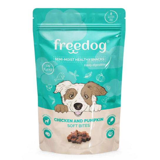 FREEDOG Snack Semi-Moist Chicken&Pumpkin - лакомства за куче, меки хапки с Пиле и тиква, 100г -  - Zoolink