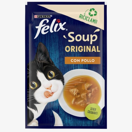 Purina FELIX SOUP - допълваща храна за котки, супa с Пиле, 48г -  - Zoolink