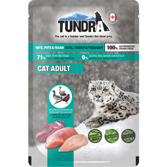TUNDRA CAT ADULT - за котки в зряла възраст, Патица, Пуйка и Фазан, пауч 85г - - Zoolink TUNDRA CAT ADULT - за котки в зряла възраст, Патица, Пуйка и Фазан, пауч 85г - - Zoolink