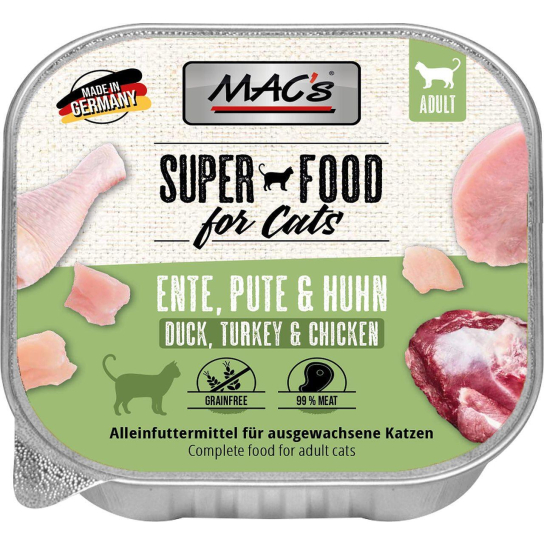 MAC'S CAT ADULT - пастет за пораснали котки, Патица, Пуйка и Пиле, 85г - - Zoolink MAC'S CAT ADULT - пастет за пораснали котки, Патица, Пуйка и Пиле, 85г - - Zoolink
