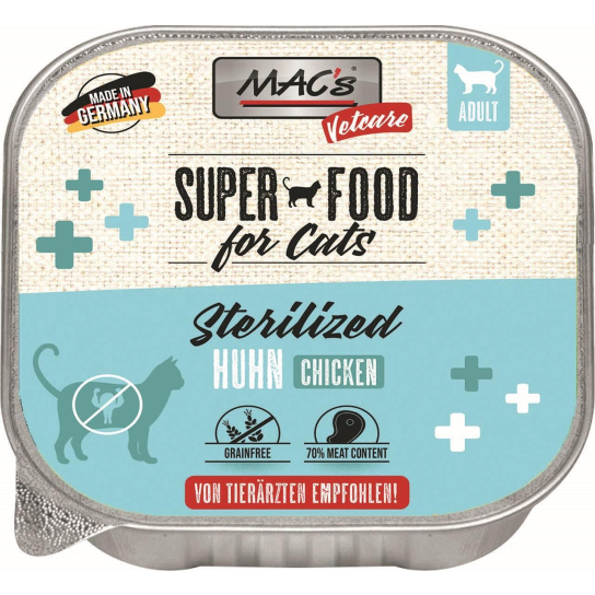 MAC'S CAT ADULT VETCARE STERILIZED - пастет за кастрирани пораснали котки, Пиле, 85г -  - Zoolink