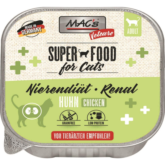 MAC'S CAT ADULT VETCARE RENAL - пастет за пораснали котки с бъбречни проблеми, Пиле, 85 г - - Zoolink MAC'S CAT ADULT VETCARE RENAL - пастет за пораснали котки с бъбречни проблеми, Пиле, 85 г - - Zoolink