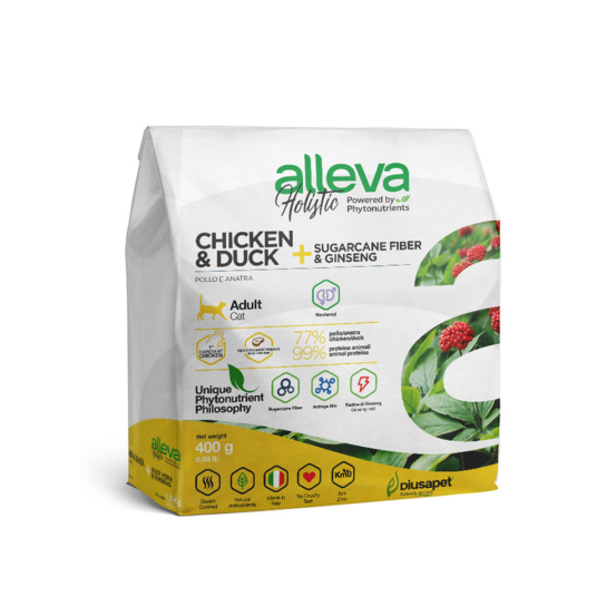 Храна за котки alleva holistic (adult cat) с пилешко и патешко, 400г -  - Zoolink