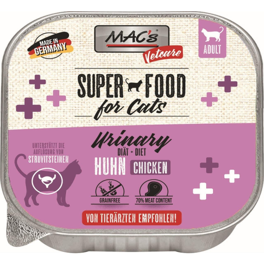 MAC'S CAT ADULT VETCARE URINARY - пастет за пораснали котки с уринарни проблеми, Пиле, 85г - - Zoolink MAC'S CAT ADULT VETCARE URINARY - пастет за пораснали котки с уринарни проблеми, Пиле, 85г - - Zoolink