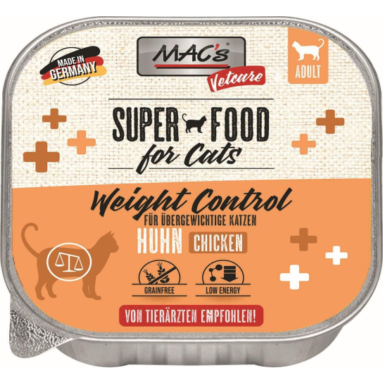 MAC'S CAT ADULT VETCARE WEIGHT CONTROL - пастет за пораснали котки, за контрол на теглото, Пиле, 85г - - Zoolink MAC'S CAT ADULT VETCARE WEIGHT CONTROL - пастет за пораснали котки, за контрол на теглото, Пиле, 85г - - Zoolink