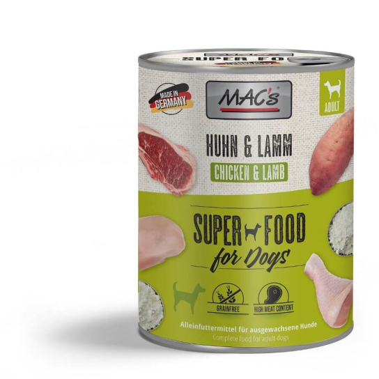 MAC'S DOG ADULT - за пораснали кучета, Пиле и Агне, консерва 800г - - Zoolink MAC'S DOG ADULT - за пораснали кучета, Пиле и Агне, консерва 800г - - Zoolink