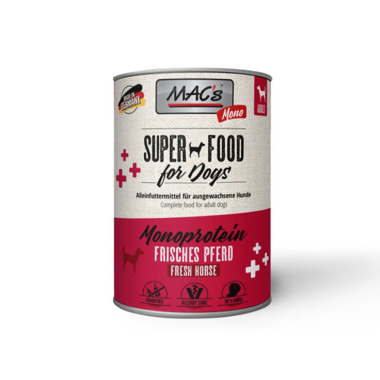 MAC'S DOG ADULT MONOPROTEIN - за пораснали кучета, Конско, консерва 400г - - Zoolink MAC'S DOG ADULT MONOPROTEIN - за пораснали кучета, Конско, консерва 400г - - Zoolink