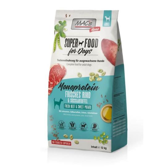 MAC'S DOG ADULT MONOPROTEIN - за пораснали кучета, Говеждо и сладък картоф, 12кг -  - Zoolink