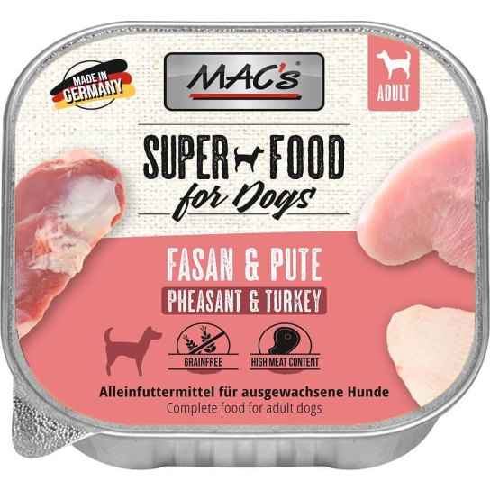 MAC'S DOG ADULT - пастет за пораснали кучета, Фазан и Пуйка, 150г - - Zoolink MAC'S DOG ADULT - пастет за пораснали кучета, Фазан и Пуйка, 150г - - Zoolink