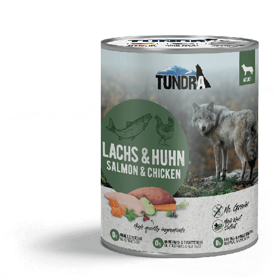 TUNDRA DOG ADULT - за кучета в зряла възраст, Сьомга и Пиле, консерва 800г -  - Zoolink