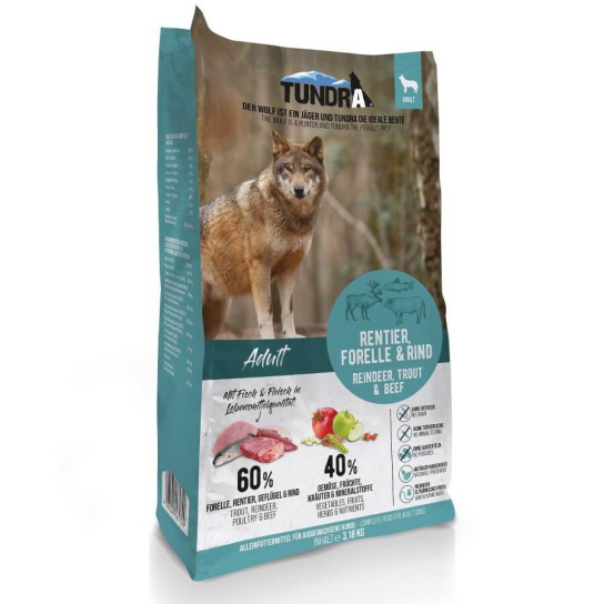 TUNDRA DOG ADULT - за кучета в зряла възраст, Елен, Пъстърва и Говеждо, 3.18кг - - Zoolink TUNDRA DOG ADULT - за кучета в зряла възраст, Елен, Пъстърва и Говеждо, 3.18кг - - Zoolink