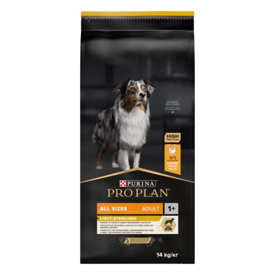 Purina Pro Plan Dog All size Adult Sterilised за кучета с наднормено тегло/кастрирани, Пиле, 14kg -  - Zoolink
