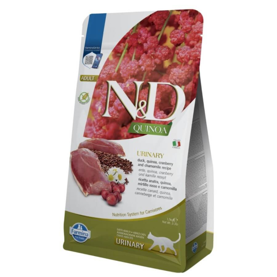 N&D QUINOA URINARY CAT  – котки над 1г. за уринарен тракт с киноа, патица, боровинка и лайка, 300г -  - Zoolink