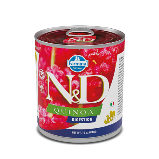 N&D QUINOA DIGESTION ADULT – за куче над 1г., храносмилане, Агне, киноа, копър, мента, консерва 285г -  - Zoolink