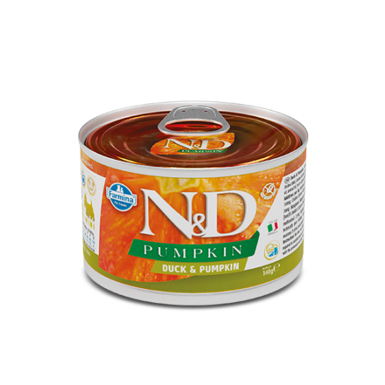 N&D PUMPKIN DUCK ADULT MINI – за кучета над 1г., Патица и тиква, консерва 140г -  - Zoolink