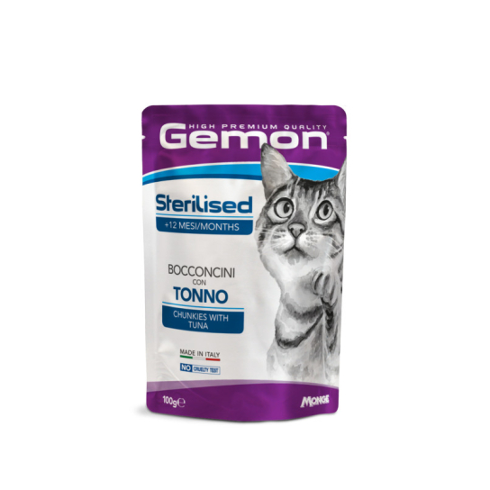 GEMON Sterilized tuna – за кастрирани котки с риба тон, пауч 100гр. -  - Zoolink