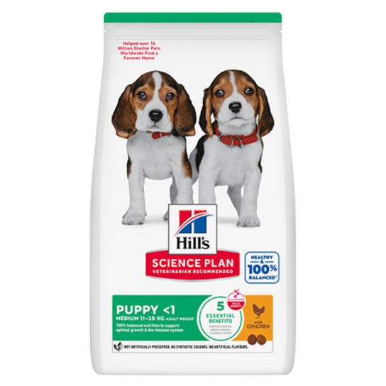 Hill's SP Dog Puppy Medium Chicken  - за средни породи кучета до 25 кг до 1г., Пиле 2.5кг -  - Zoolink