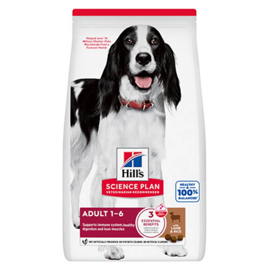 Hill's SP Canine Adult Medium Lamb&Rice - за куче до 25кг на възраст от 1 до 6г., Агне и ориз, 2.5кг -  - Zoolink