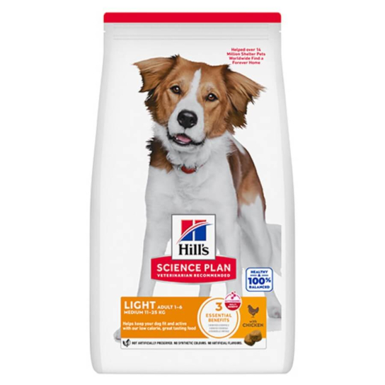 Hill's SP Canine Adult Medium Light Chicken - за куче до 25кг с наднормено тегло над 1г., Пиле, 14кг -  - Zoolink