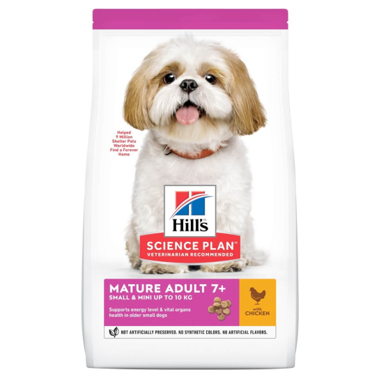 Hill's SP Canine Mature Small&Mini Chicken - за кучета до 10 кг на възраст над 7 г., Пиле, 300г - - Zoolink Hill's SP Canine Mature Small&Mini Chicken - за кучета до 10 кг на възраст над 7 г., Пиле, 300г - - Zoolink