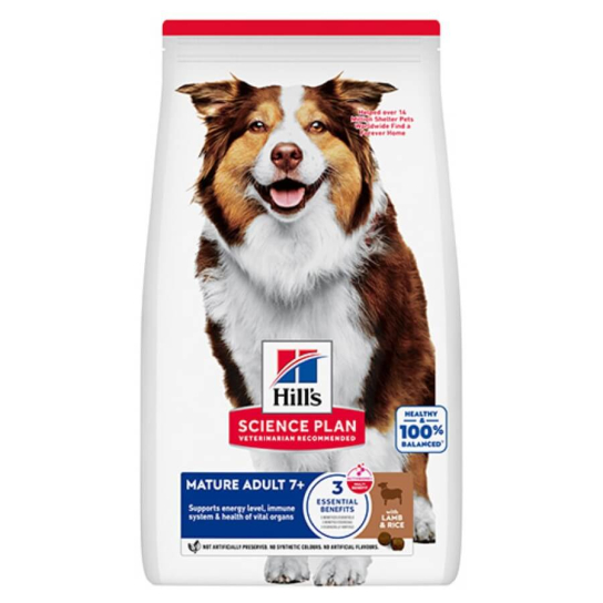 Hill's SP Canine Mature Medium Lamb&Rice - за куче до 25 кг, възраст над 7г., Агне и ориз, 14кг -  - Zoolink