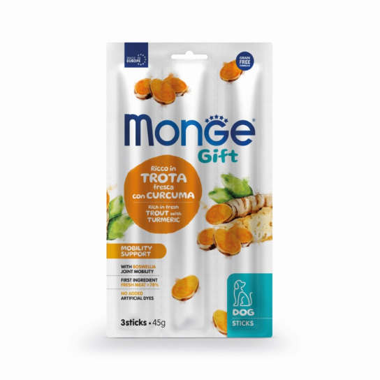 Monge Sticks Mobility support - пъстърва с босвелия и куркума /за грижа за ставите/, 45гр. - - Zoolink Monge Sticks Mobility support - пъстърва с босвелия и куркума /за грижа за ставите/, 45гр. - - Zoolink