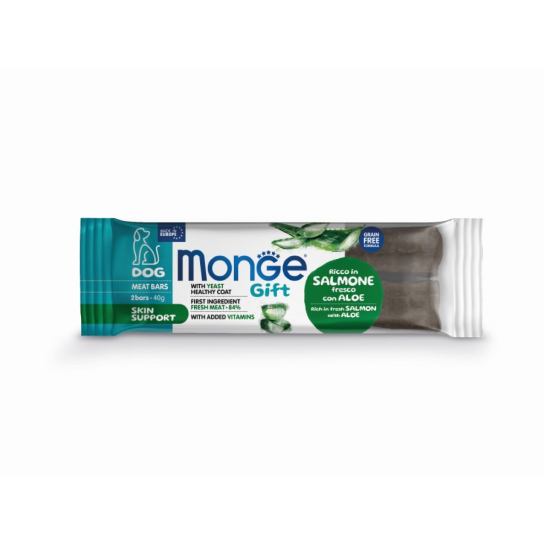 Monge Sticks Meat Bars Skin support-сьомга с алое и дрожди /здрави кожа и козина/, 40гр. - - Zoolink Monge Sticks Meat Bars Skin support-сьомга с алое и дрожди /здрави кожа и козина/, 40гр. - - Zoolink