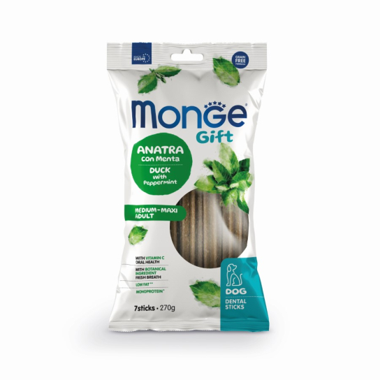 Monge Dental Sticks Med/Max - патешко с мента /кучета от средни и едри породи/, 270гр. -  - Zoolink