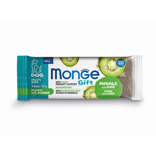 Monge Fruit Bar Puppy&Junior - свинско с киви /за малки кученца/, 100гр. - - Zoolink Monge Fruit Bar Puppy&Junior - свинско с киви /за малки кученца/, 100гр. - - Zoolink