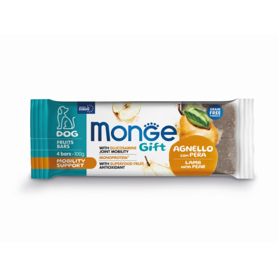 Monge Fruit Bar Mobility support - агнешко с круша /за грижа за ставите/, 100гр. - - Zoolink Monge Fruit Bar Mobility support - агнешко с круша /за грижа за ставите/, 100гр. - - Zoolink